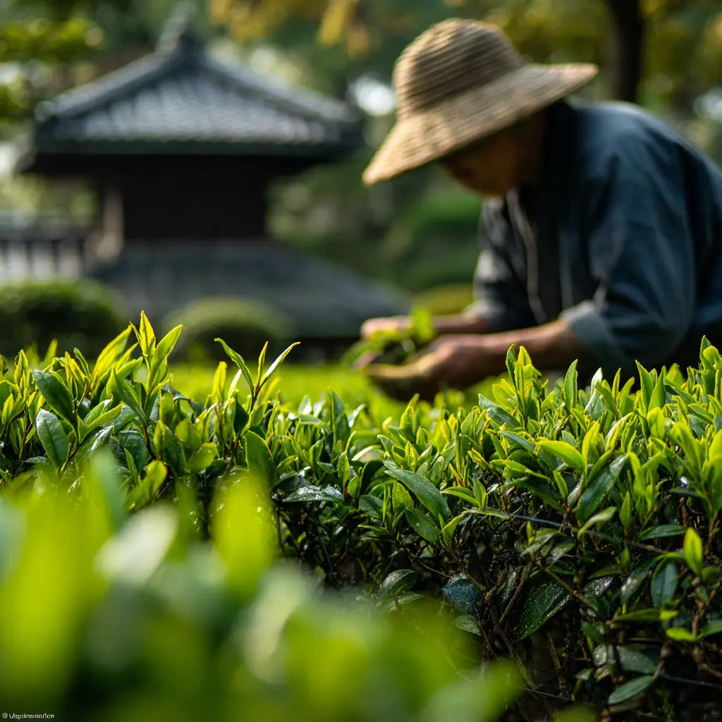 Tea farmers picking tea leaves