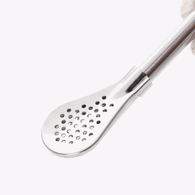 Strainer Straw with 304 Stainless Steel Spoon