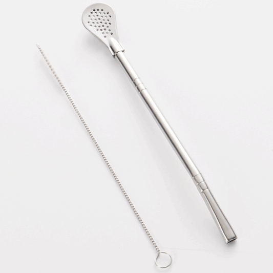 Strainer Straw with 304 Stainless Steel Spoon