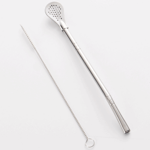 Strainer Straw with 304 Stainless Steel Spoon