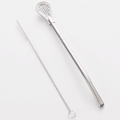 Strainer Straw with 304 Stainless Steel Spoon