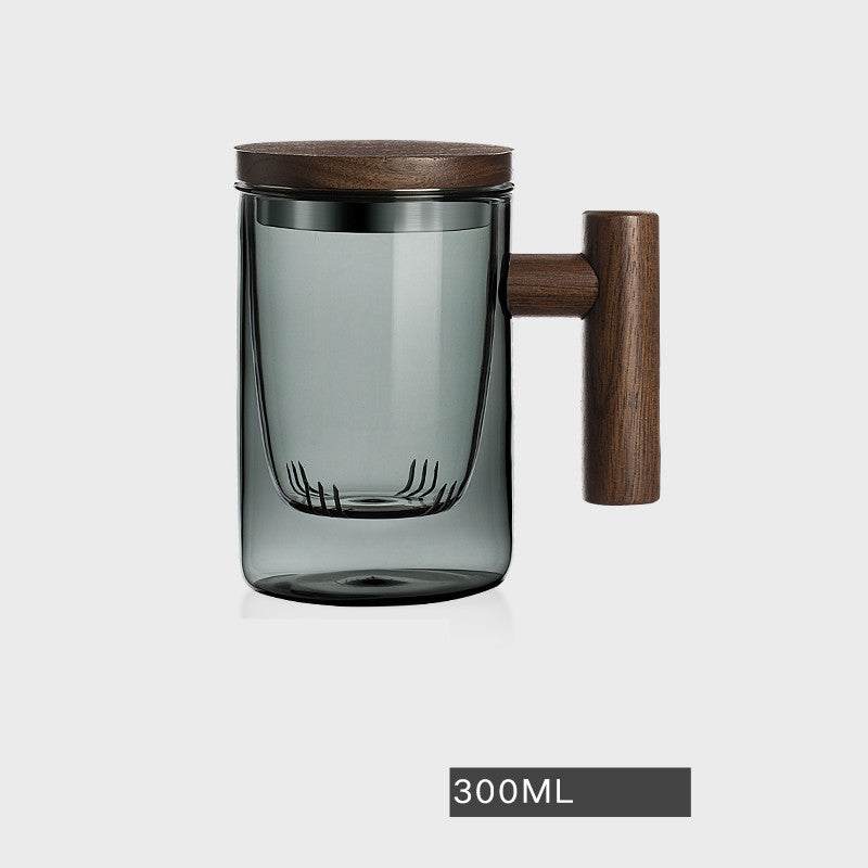 Tea And Water Separation Tea Cup Glass Men's Simple Japanese Flower Tea Cup - Tea Start - teapot- Tea Start