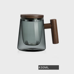 Tea And Water Separation Tea Cup Glass Men's Simple Japanese Flower Tea Cup - Tea Start - teapot- Tea Start