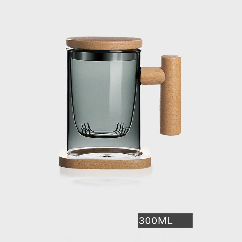 Tea And Water Separation Tea Cup Glass Men's Simple Japanese Flower Tea Cup - Tea Start - teapot- Tea Start