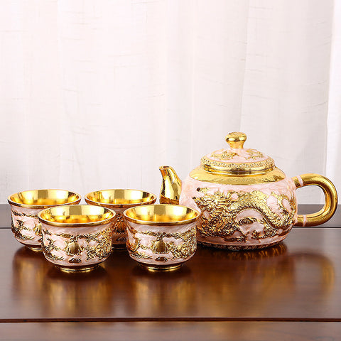 Chinese Tea Set Suit Household Retro Creative Teapot Tea Cup Tray