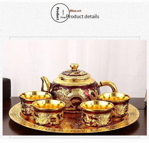 Chinese Tea Set Suit Household Retro Creative Teapot Tea Cup Tray