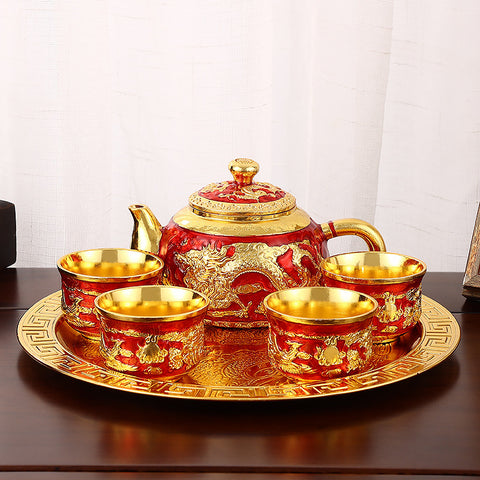 Chinese Tea Set Suit Household Retro Creative Teapot Tea Cup Tray