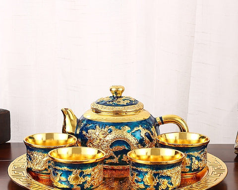 Chinese Tea Set Suit Household Retro Creative Teapot Tea Cup Tray