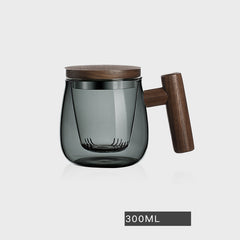 Tea And Water Separation Tea Cup Glass Men's Simple Japanese Flower Tea Cup - Tea Start - teapot- Tea Start
