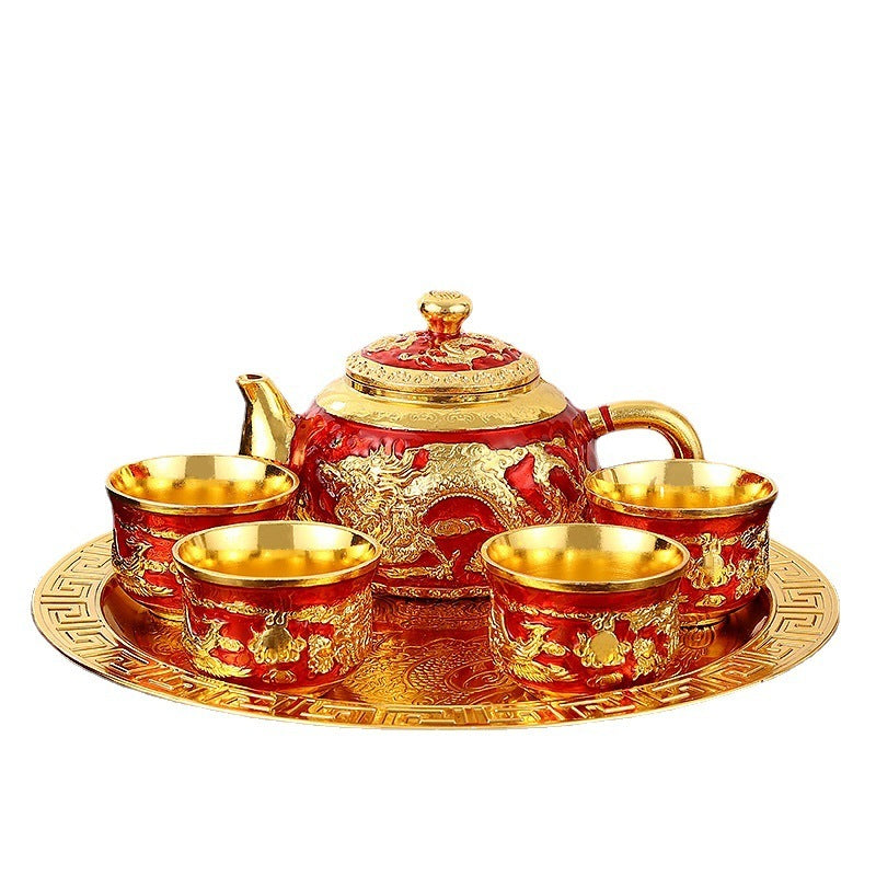 Chinese Tea Set Suit Household Retro Creative Teapot Tea Cup Tray