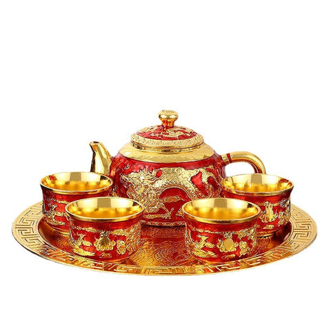 Chinese Tea Set Suit Household Retro Creative Teapot Tea Cup Tray