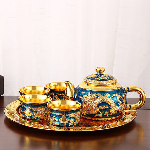 Chinese Tea Set Suit Household Retro Creative Teapot Tea Cup Tray