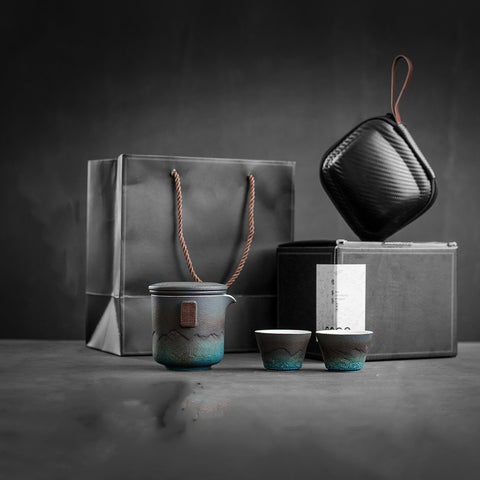 Ceramic Portable Travel Tea Set Outdoor Kung Fu Tea